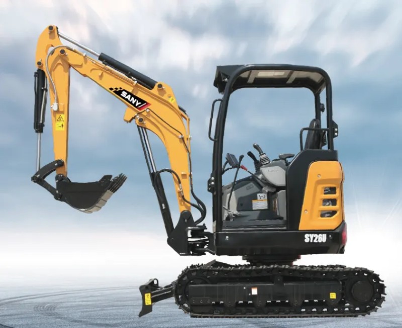 Análise abrangente da mini escavadeira Sany SY16U MINI: peso total da máquina 1195 kg, capacidade de balde 0,025 m3, potência 8,8 / 2200 kW / rpm